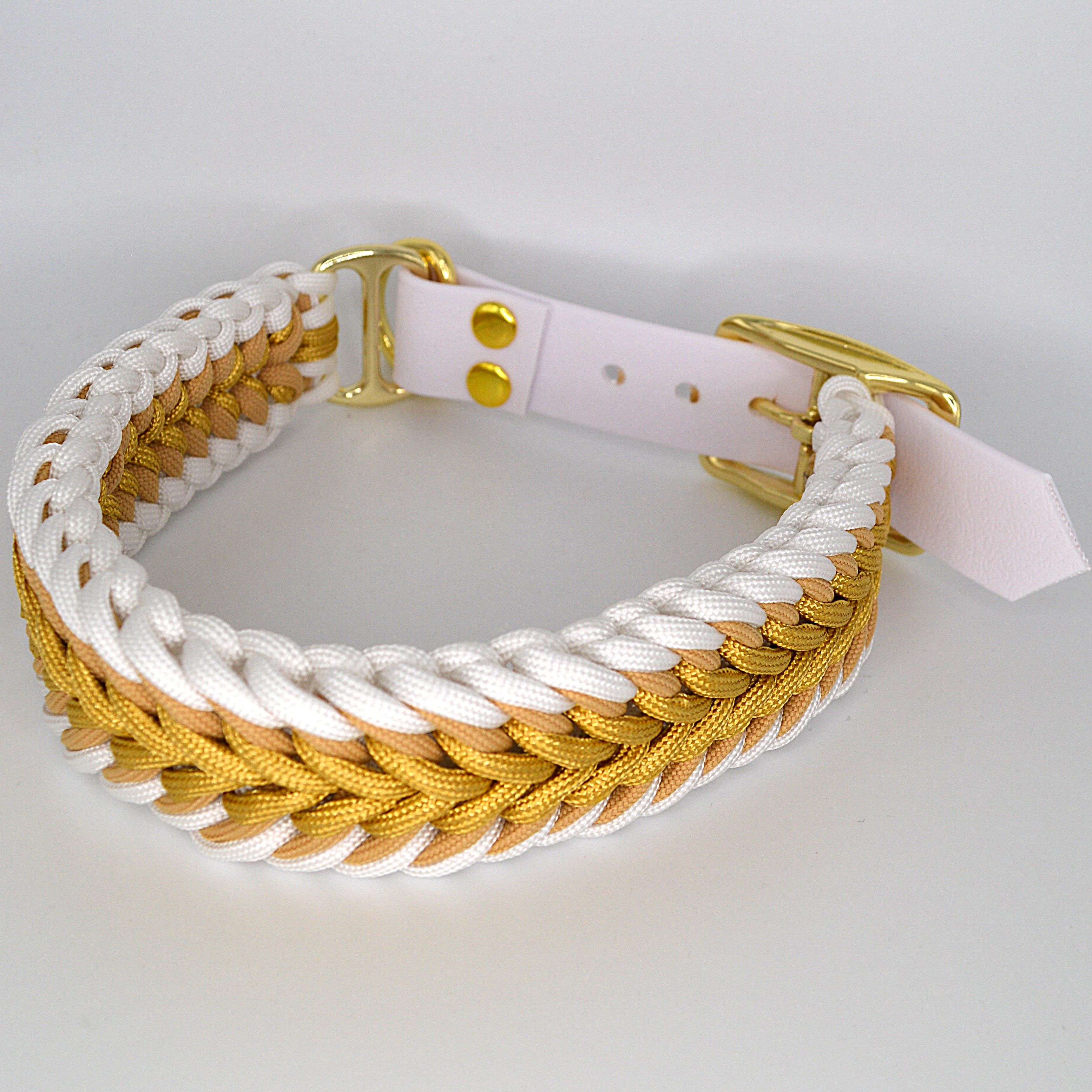 Hundehalsband handgemacht aus Paracord Alpen Glühen in Hochzeitsfarben