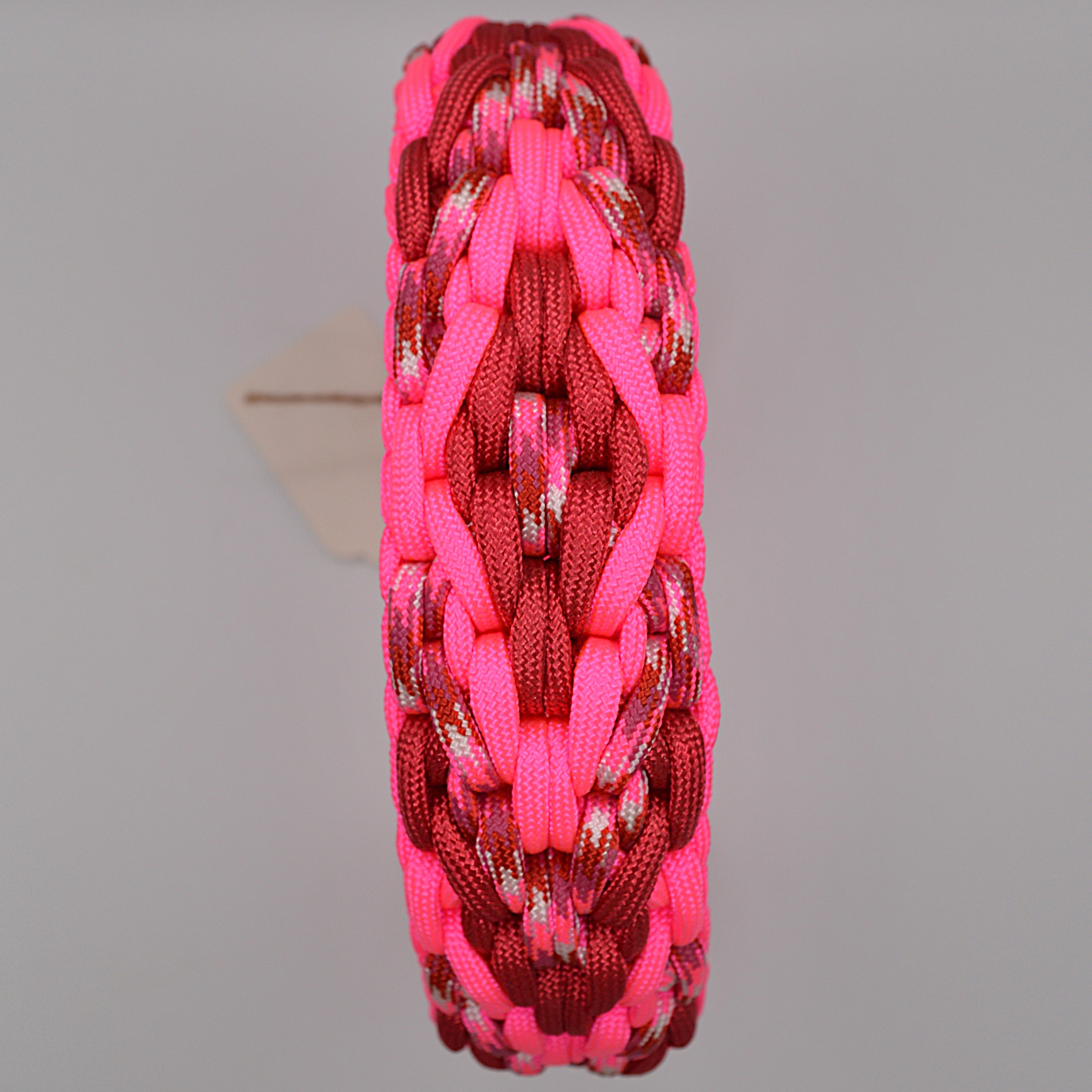 Handgemachtes Paracord Hundehalsband Confusion in Pink