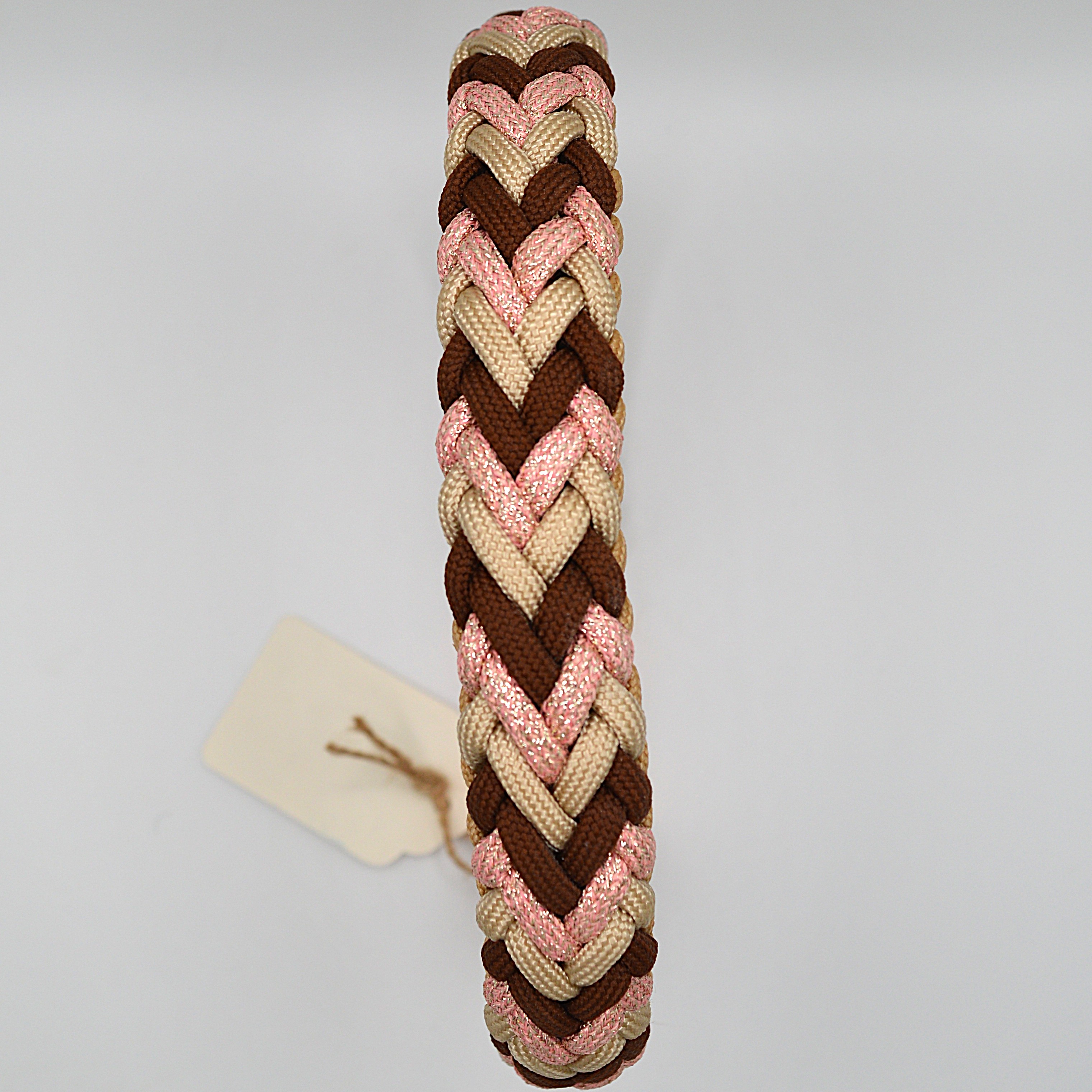 Handgemachtes Paracord Hundehalsband -Luna's Crown Trio in Beige