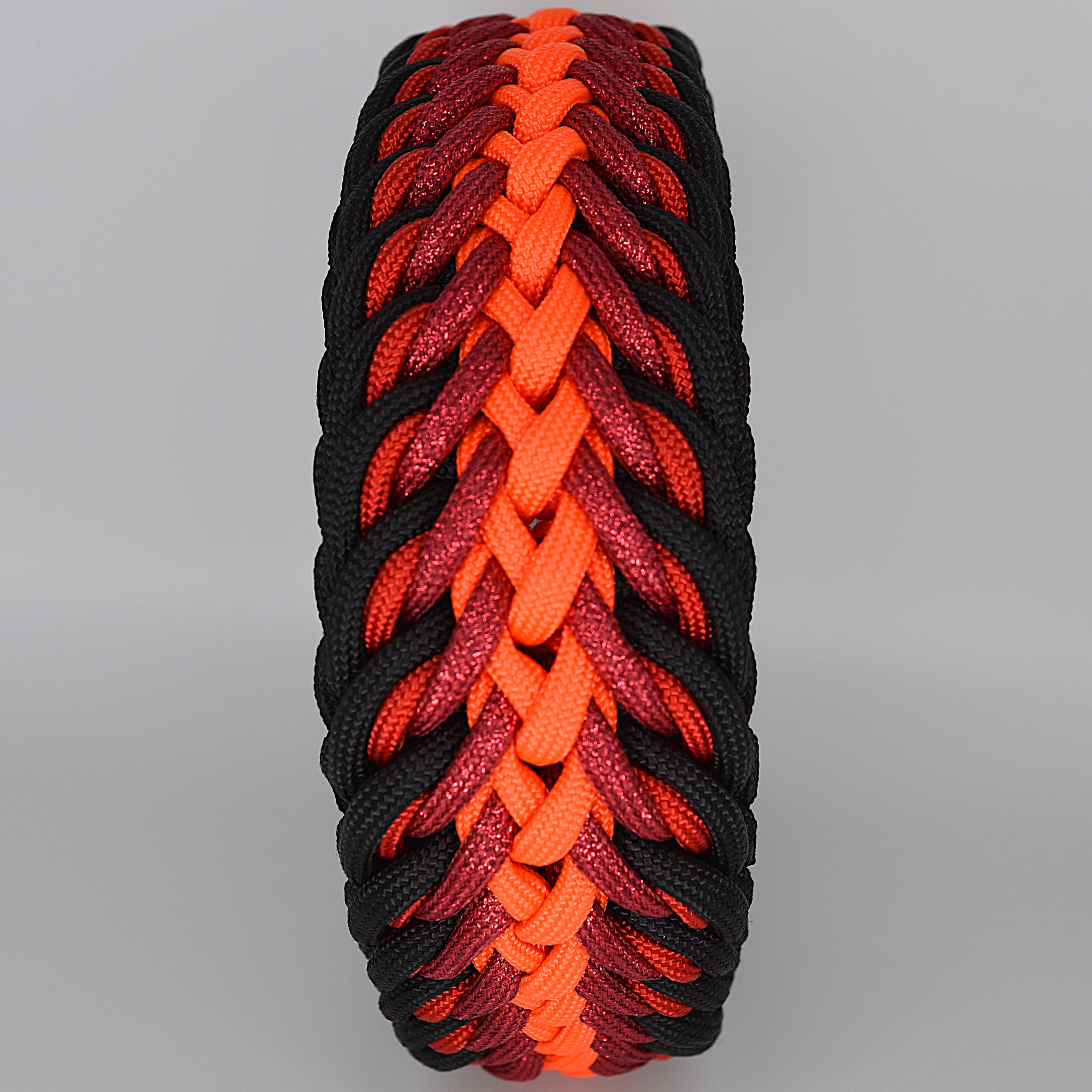 Handgemachtes Paracord Hundehalsband Moonshine in Rot