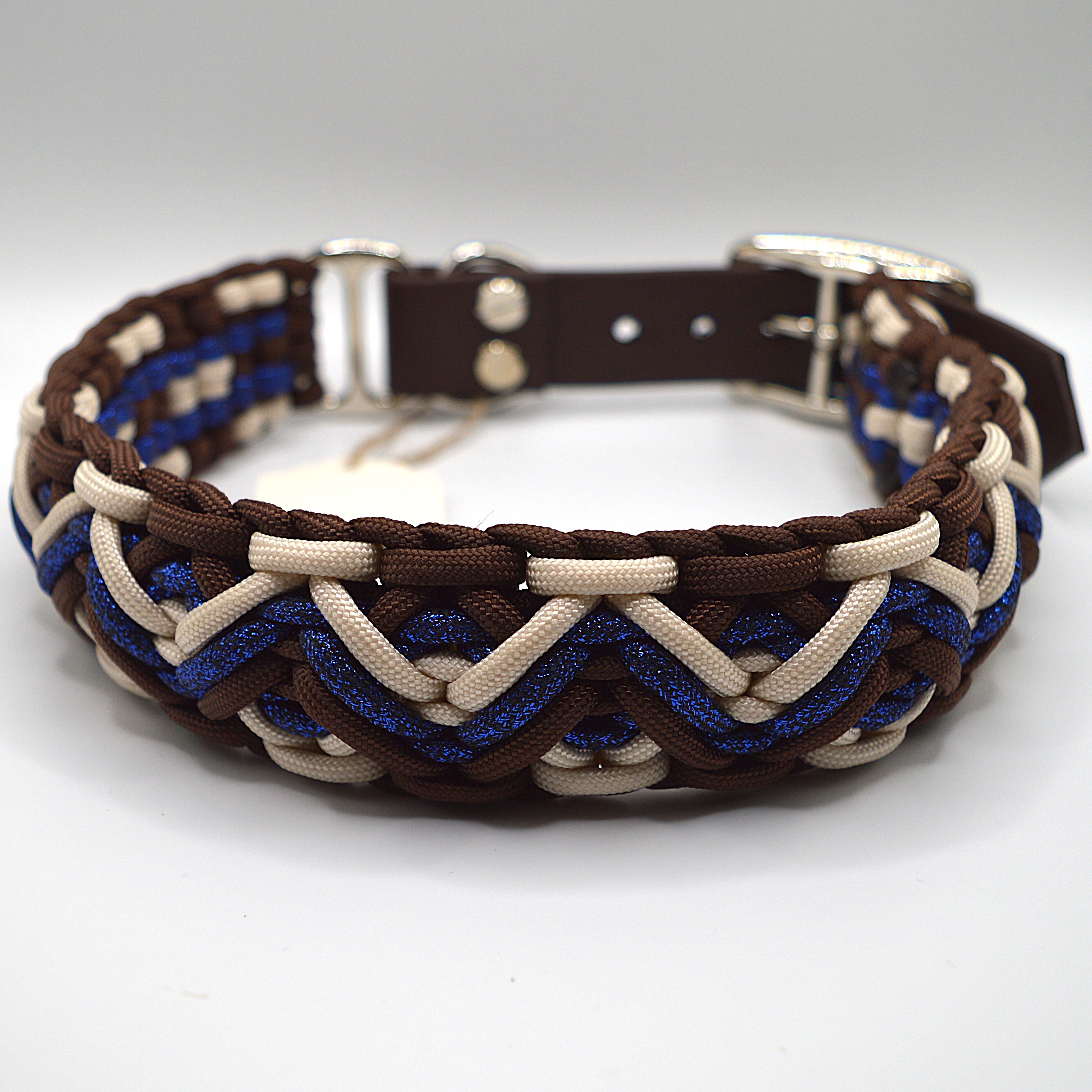 Handgemachtes Paracord Hundehalsband Mystic Wutz Blaue Farbvariante