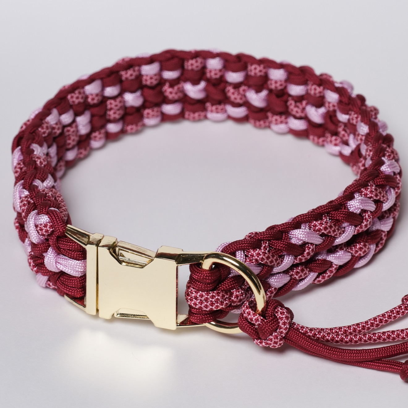Hundehalsband handgemacht aus Paracord Pumpkin Mini Rosa